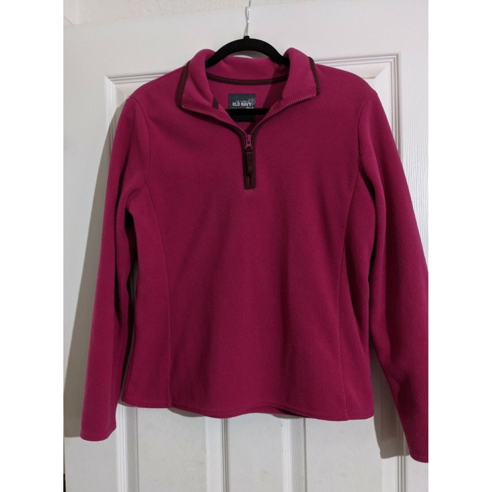 Old Navy Women's Pink Collared 1/4 Zip Fleece Size Medium